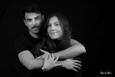 Portrait Alexandra et Pablo  - 2021 Noir et blanc